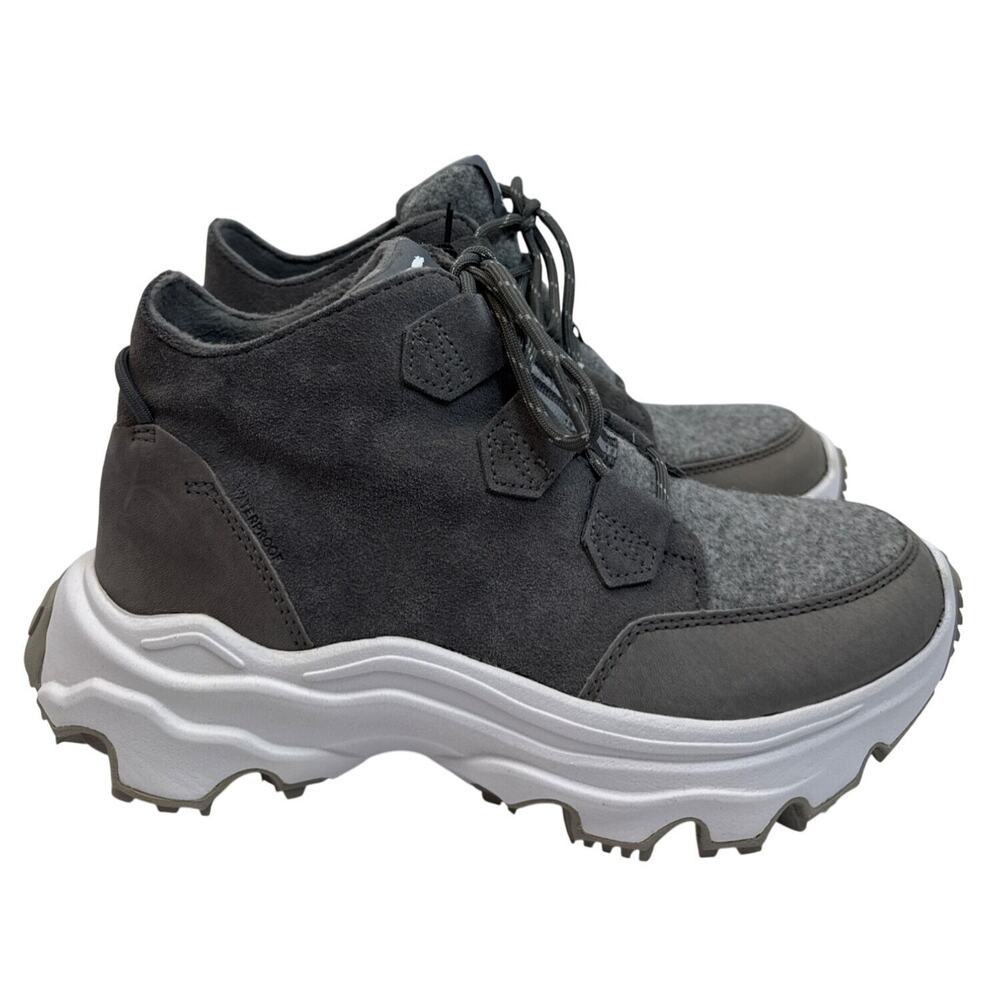 Sorel Sneaker Boot Kinetic‎ Breakthru Caribou Womens 8 Quarry Gray WP Insulated